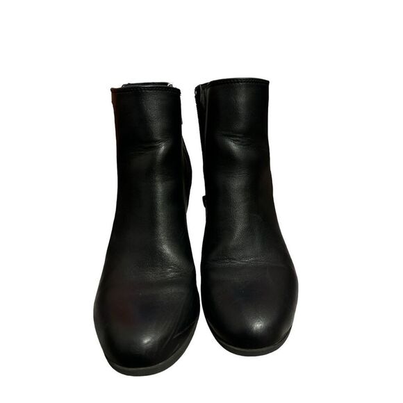 NEW Me too Arlo black chunky zip up heel boots sz 6.5 women’s biker edgy snakesk - Picture 3 of 7